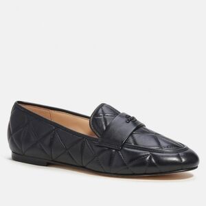 Coach Women’s Heidi Leather Slip-On Comfort Quilted Loafers In Black Size 7 NWOB